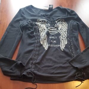 Harley-Davidson Black Top with Wing Emblem Size Large